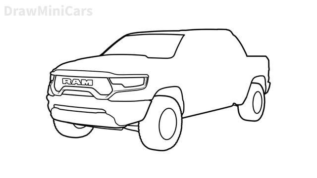 How to draw a DODGE RAM TRX 2021 / drawing dodge ram 1500 pickup 2022 car step by step смотреть онлайн