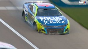 Эрик Джонс жестко столкнулся с Уоллом и собрал Баббу Уоллеса | NASCAR НА FOX HIGHLIGHTS