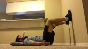 90-90 Wall Breathing w/ Hip Lift