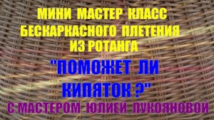 Мини МК Поможет ли кипяток? С мастером бескаркасного плетения корзин из ротанга Юлией Лукояновой