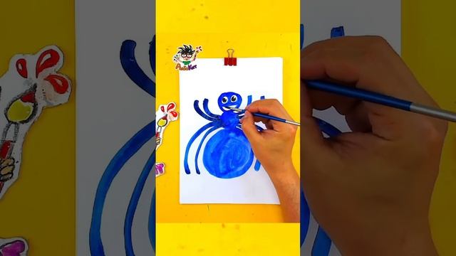 Рисуем паучка красками #простыерисунки ￼