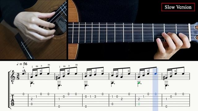 Andantino in Am (Carcassi) на Гитаре. Уроки гитары. Ноты и Табы Sky Guitar