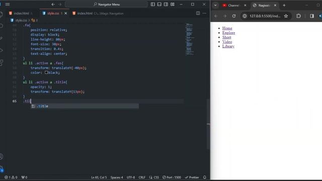Magic Navigation Menu Indicator using HTML CSS & JAVASCRIPT |  Animated Navigation Menu Bar