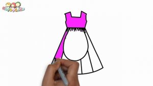 How to Draw Dresses easy step by step | Drawing and Coloring for kids | Happy Kids