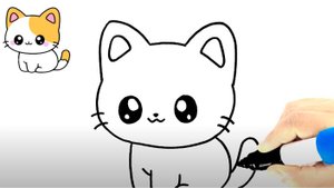 КАК НАРИСОВАТЬ МИЛОГО КОТА ЛЕГКО ШАГ ЗА ШАГОМ 😻🐈