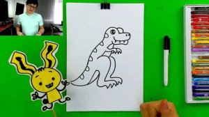 Как нарисовать ТИРЕКСА - динозавр в книжке РыбаКит