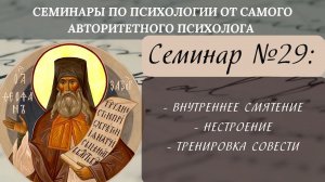 Внутреннее смятение, нестроение и тренировка совести [семинар по святоотеческой психологии №29]