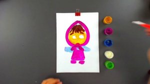 Рисуем КРАСКАМИ - Маша и Медьведь - РыбаКит папа рсует