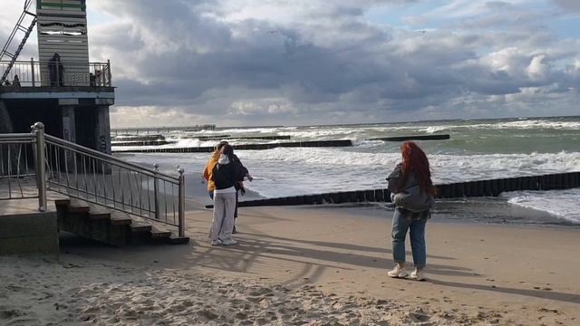 🌊Шторм на Балтике🌊 Зеленоградск погода сегодня🍁 11.10