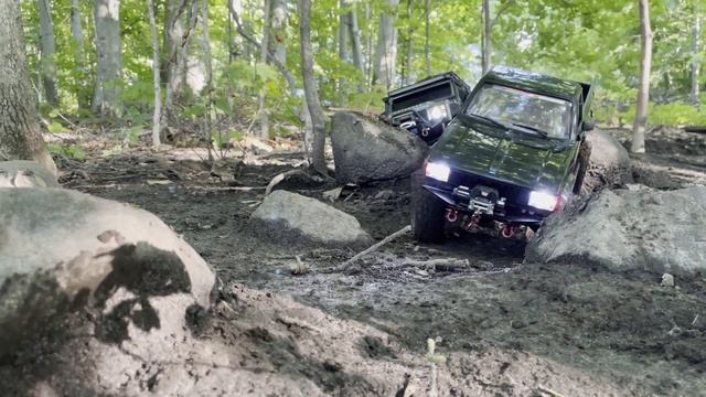 ROLL OVER + Trail Carnage   *WINCH RECOVERY x2*  - Evening Trail Run / TRAXXAS - RC4WD / RC CRAWLIN