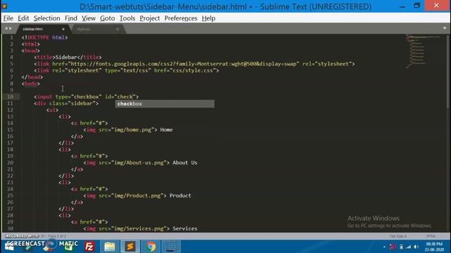 Fixed Side Navigation Bar Using HTML CSS | Responsive Sidebar Menu In HTML CSS | Smart Webtuts  202