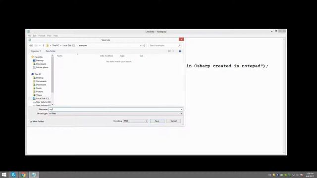 Create Csharp program using notepad.exe, without visual studio