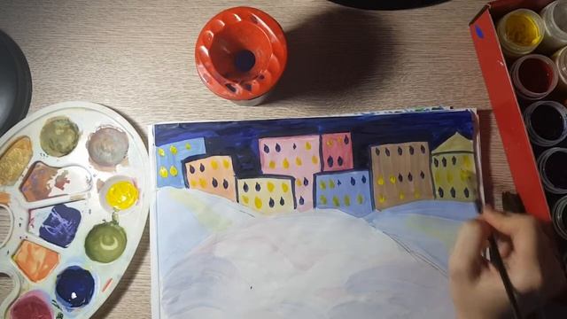 Урок рисования: Новогодний Пейзаж смотреть онлайн