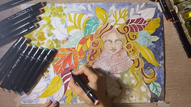 Урок рисования: Девушка Осень (Часть 2) \ Drawing lesson: Autumn Girl (Part 2) смотреть онлайн