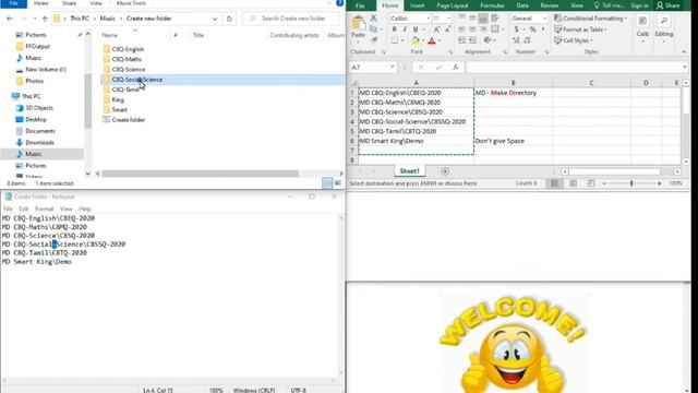 Create Folders Sub Folders using batch file |MD cmd |notepad ||bat file смотреть онлайн