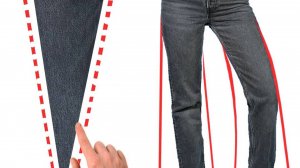 Простой трюк с шитьем - как превратить узкие джинсы в широкие.🧵✂️