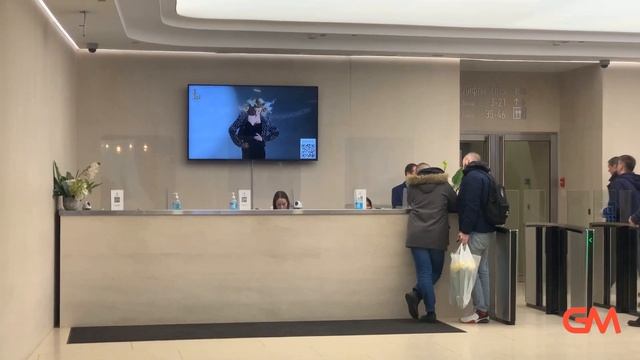 Реклама в Москва-Сити,Башня "Федерации" Пакетное размещение, экран в зоне ресепшн  1 этаж
