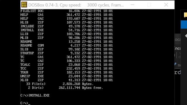 Turbo C/C++: how to install at Windows (DOSBox)