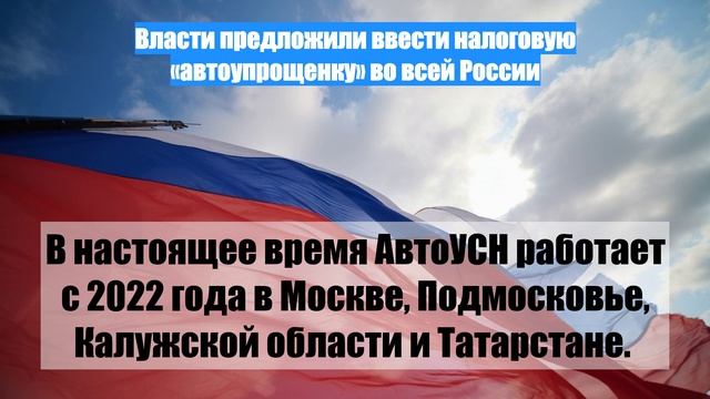 Власти предложили ввести налоговую «автоупрощенку» во вcей России