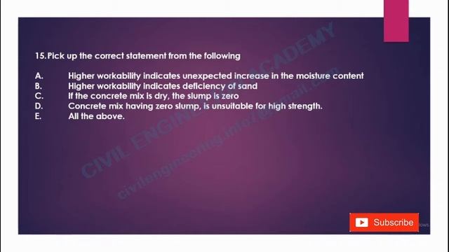 Concrete Technology MCQ Practice Questions for PSC lOKSEWA| PART 1| Important 30 MCQs | MCQs 1 to 3