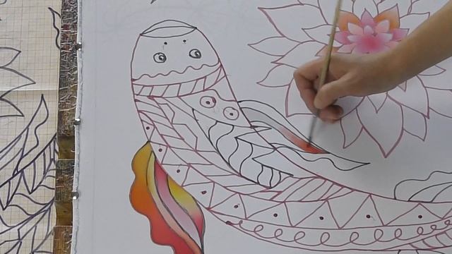 Платок. Батик акриловыми красителями смотреть онлайн