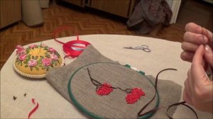 Вышивка рябины часть 2 (Embroidery ribbons rowan. Part 2). Вышивка лентами для начинающих.