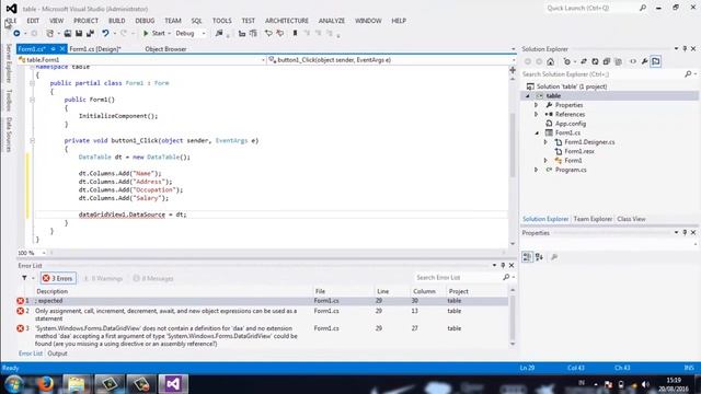 How To Display Data In Datagridview In C# - Visual Studio 2012