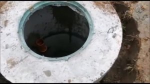 Устройство переливного септика из 5 ти бетонных колец