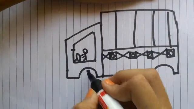 Very easy!! How to turn word truck in drawing🚚