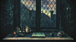 Harry Potter Hogwarts Rainy Castle Window Study Desk Ambience ASMR | Sleep | White Noise