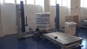 Автоматический паллетоупаковщик с вращающимся столом