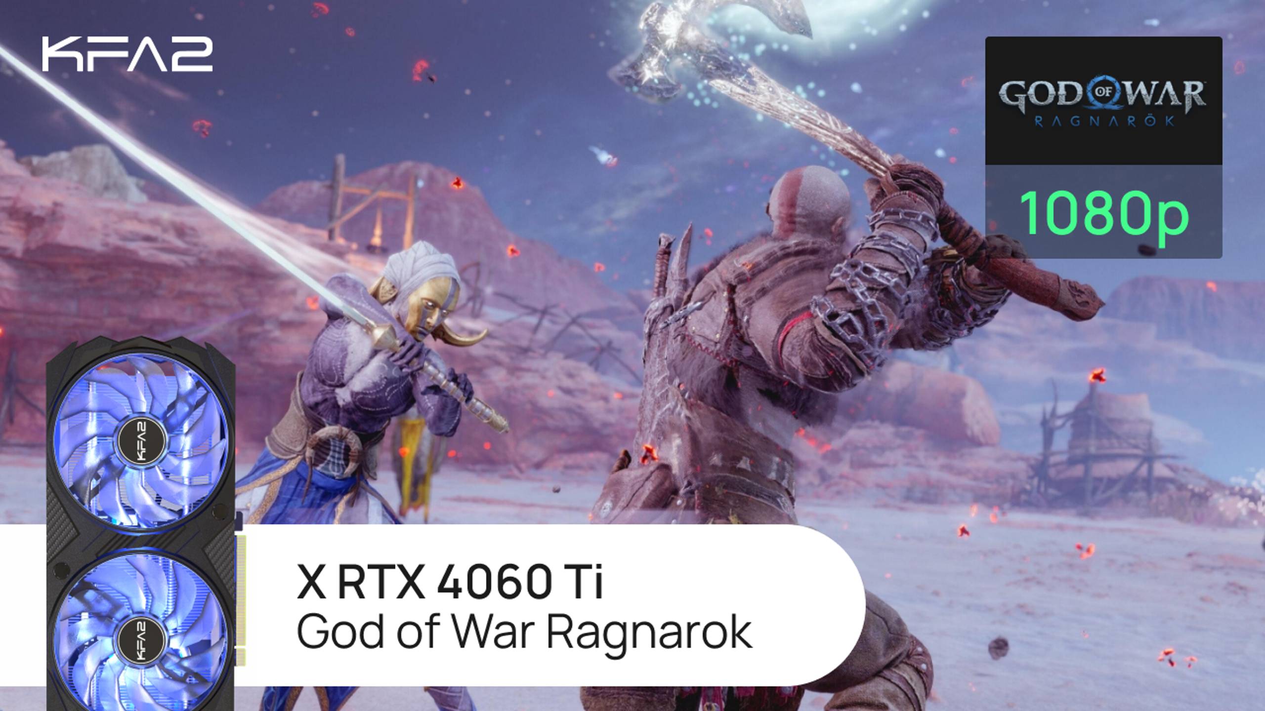 KFA2 X GeForce RTX 4060 Ti Black | God of War: Ragnarok | 1080p (FullHD) разрешение