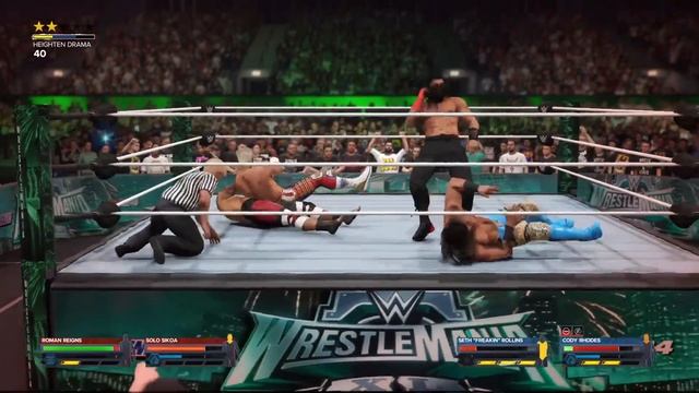 ROMAN REIGNS & THE ROCK Vs. CODY RHODES & SETH ROLLINS - ROAD TO WRESTLEMANIA 2024:WWE2K24