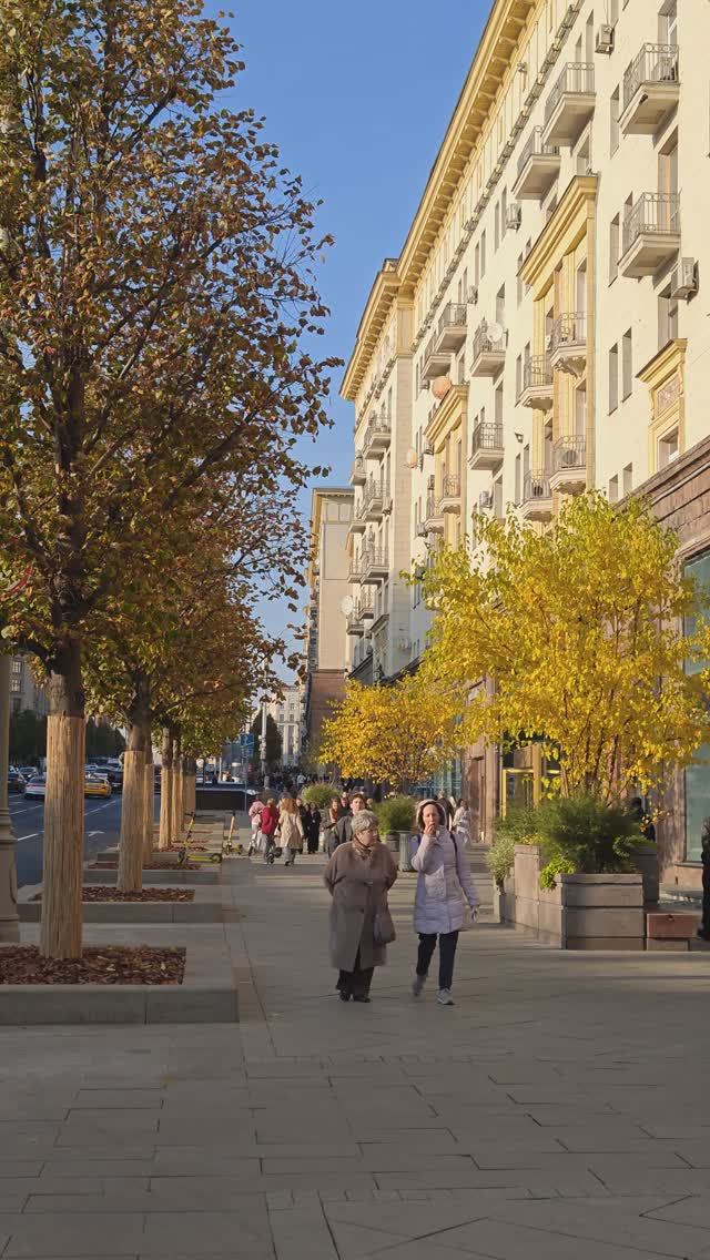 Золотая осень на Тверской.
Прогулки по Москве. Путешествие в Россию.
Москва туристическая.
