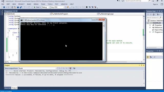 Hello World in C#