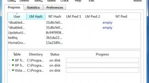 Ophcrack with Windows 7