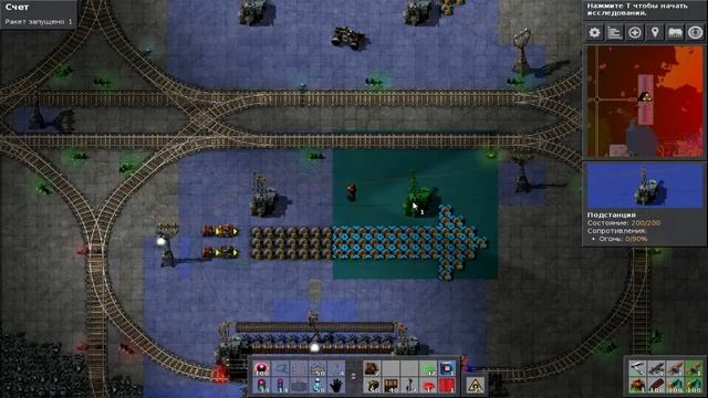 Factorio Let's Play / Прохождение №94 Крупная ж/д станция: Внешнее оформление смотреть онлайн