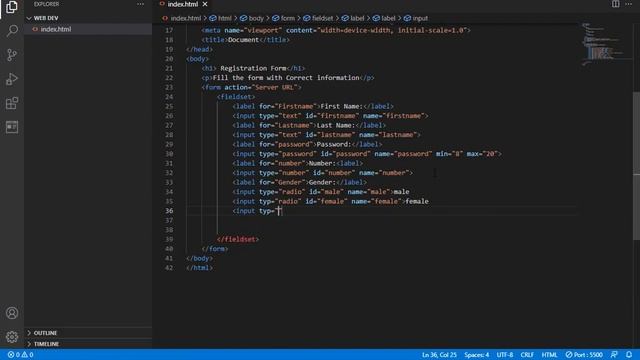 Create A Basic HTML Form in 15 Minutes in VISUAL STUDIO CODE