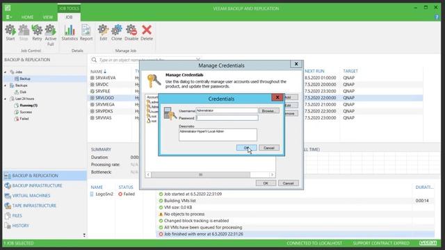 Veeam Backup Job Finished With Error Çözümü | Manage Credentials смотреть онлайн