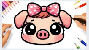 КАК ЛЕГКО НАРИСОВАТЬ МИЛУЮ СВИНЬЮ В СТИЛЕ КАВАИ 🐷❤️