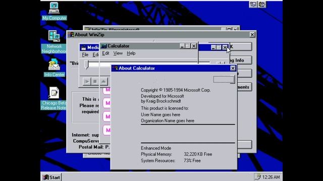 Microsoft Chicago (Windows 95 May '94 Beta 1) Build 121 on 86Box смотреть онлайн
