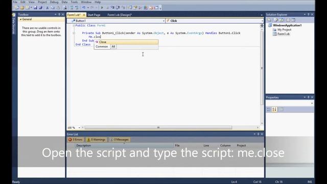 Microsoft Visual Basic 2010 - How to make a form close button