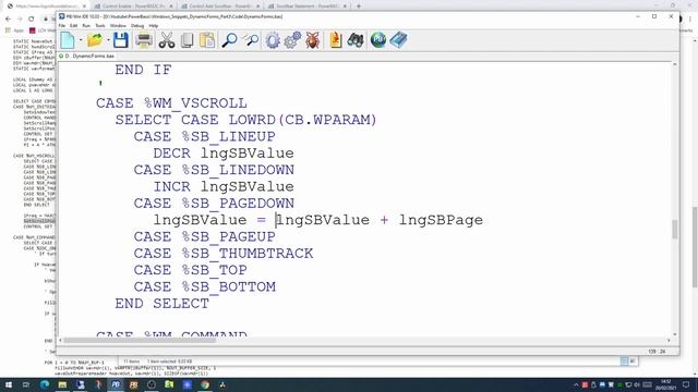 PowerBasic Windows Snippets - Dynamic Forms Part 3 - Scroll bars