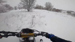 Поехал кататься по сугробам и сломал мотоцикл 😱 Жеская покатушка на питбайке