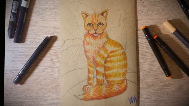 Урок рисования: Рыжий кот\ Drawing lesson: Ginger cat смотреть онлайн