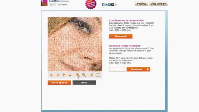 EasyMoza photo mosaic - Free online Photo Mosaic Maker