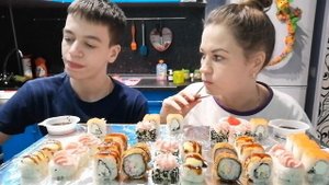 МУКБАНГ РОЛЛЫ СУШИ /MUKBANG SUSHI ROLLS
