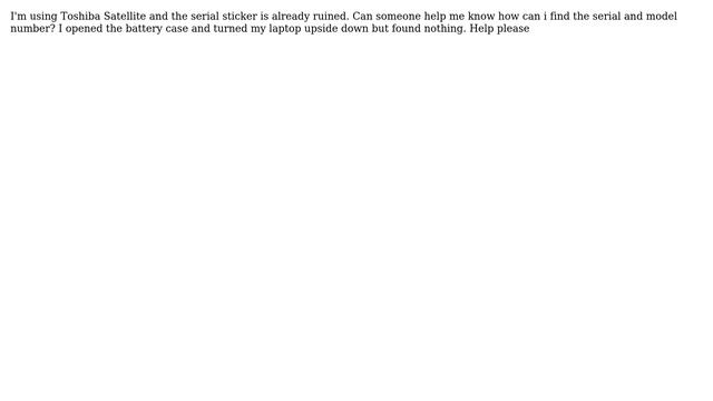 Toshiba model and serial number смотреть онлайн