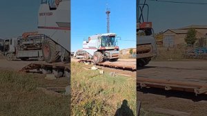 погрузка комбайна на трал