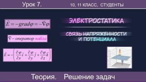 7. Связь напряженности и потенциала. Теория, разбор базовой задачи